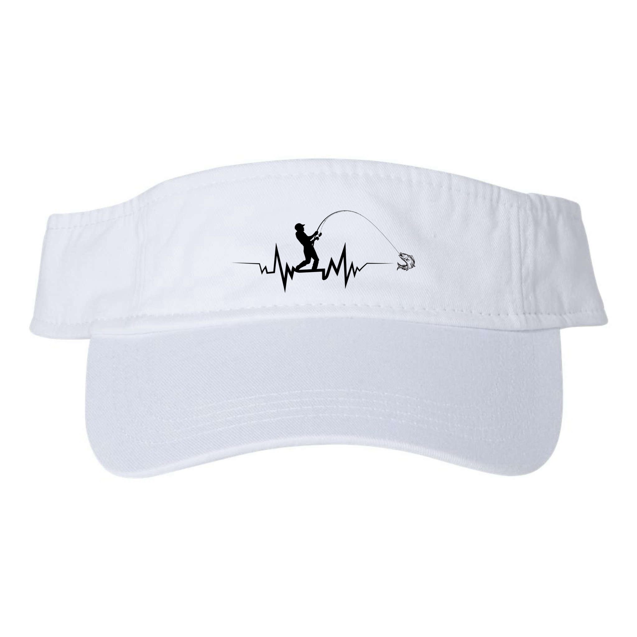 Funny Design For Fisherman Fishing Heartbeat Gift Visor