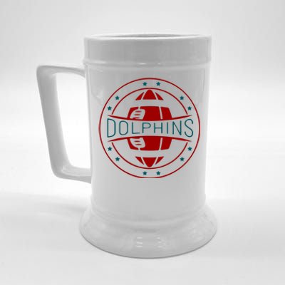 Funny Dolphins Football Gift For Miami Fan Sport Beer Stein