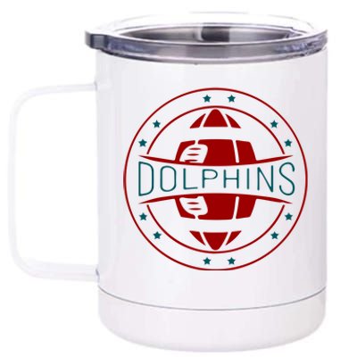 Funny Dolphins Football Gift For Miami Fan Sport 12 oz Stainless Steel Tumbler Cup