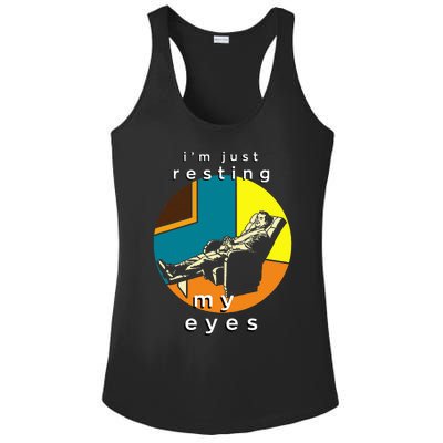 FatherS Day Funny IM Just Resting My Eyes Ladies PosiCharge Competitor Racerback Tank