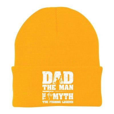 Father's Day Funny Dad The Man The Myth The Fishing Legend Gift Fishing Dad Knit Cap Winter Beanie