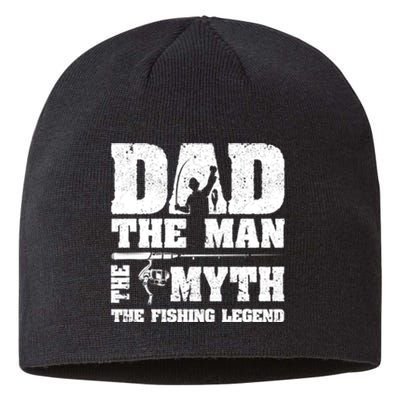 Father's Day Funny Dad The Man The Myth The Fishing Legend Gift Fishing Dad Sustainable Beanie