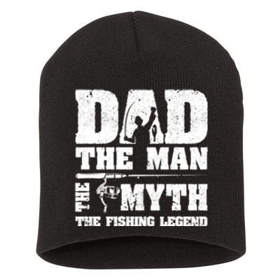 Father's Day Funny Dad The Man The Myth The Fishing Legend Gift Fishing Dad Short Acrylic Beanie