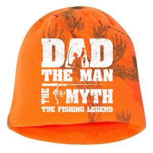 Father's Day Funny Dad The Man The Myth The Fishing Legend Gift Fishing Dad Kati - Camo Knit Beanie