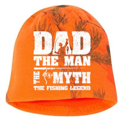 Father's Day Funny Dad The Man The Myth The Fishing Legend Gift Fishing Dad Kati - Camo Knit Beanie