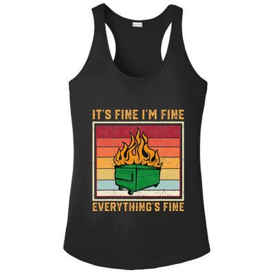 Funny Dumpster Fire It’s Fine I’m Fine Everything’s  Ladies PosiCharge Competitor Racerback Tank