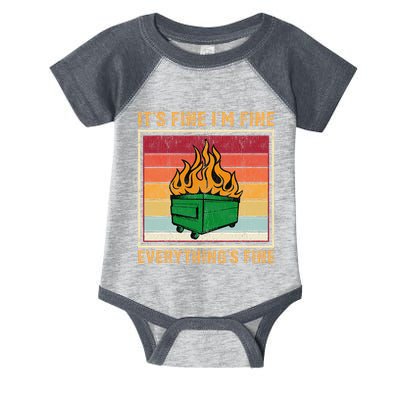 Funny Dumpster Fire It’s Fine I’m Fine Everything’s  Infant Baby Jersey Bodysuit