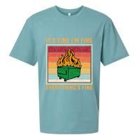 Funny Dumpster Fire It’s Fine I’m Fine Everything’s  Sueded Cloud Jersey T-Shirt
