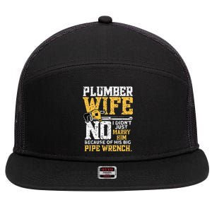 Funny Design For Plumber Wife Plumbing Pipefitters Plumber 7 Panel Mesh Trucker Snapback Hat