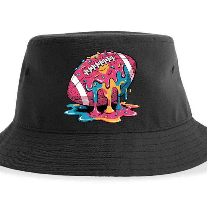 Football Drip For Lineman WR QB RB Ice Cream Sprinkles Sustainable Bucket Hat