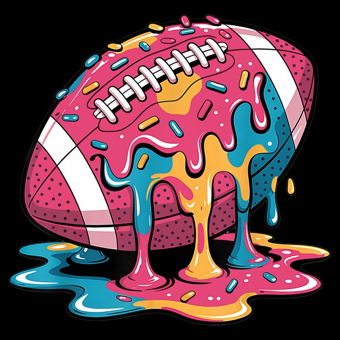 Football Drip For Lineman WR QB RB Ice Cream Sprinkles Sustainable Bucket Hat