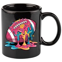 Football Drip For Lineman WR QB RB Ice Cream Sprinkles 11oz C Handle Ceramic Mug