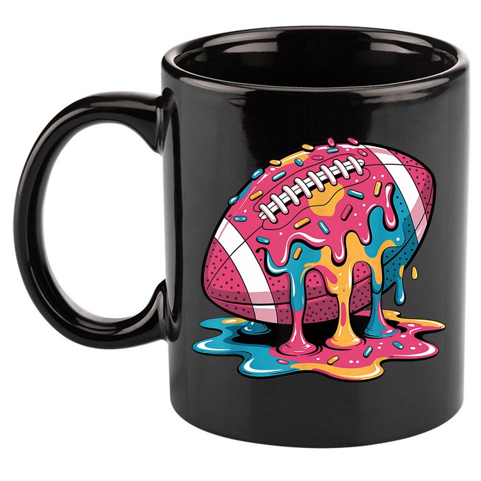 Football Drip For Lineman WR QB RB Ice Cream Sprinkles 11oz C Handle Ceramic Mug