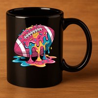 Football Drip For Lineman WR QB RB Ice Cream Sprinkles 11oz C Handle Ceramic Mug