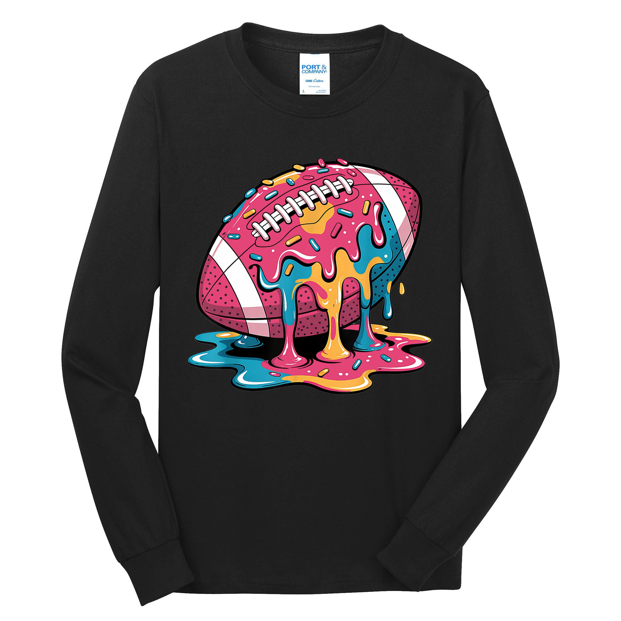 Football Drip For Lineman WR QB RB Ice Cream Sprinkles Tall Long Sleeve T-Shirt