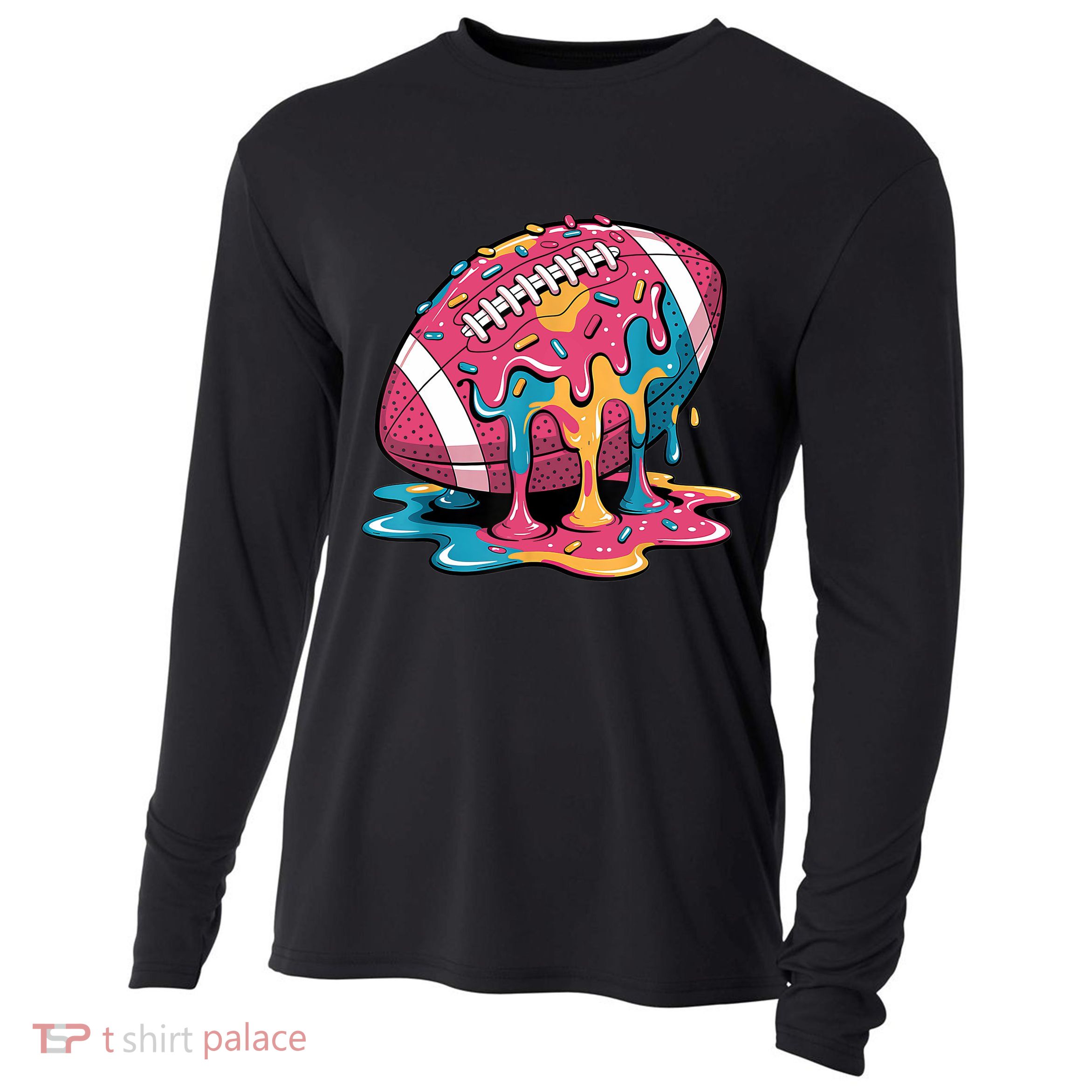 Football Drip For Lineman WR QB RB Ice Cream Sprinkles Cooling Performance Long Sleeve Crew