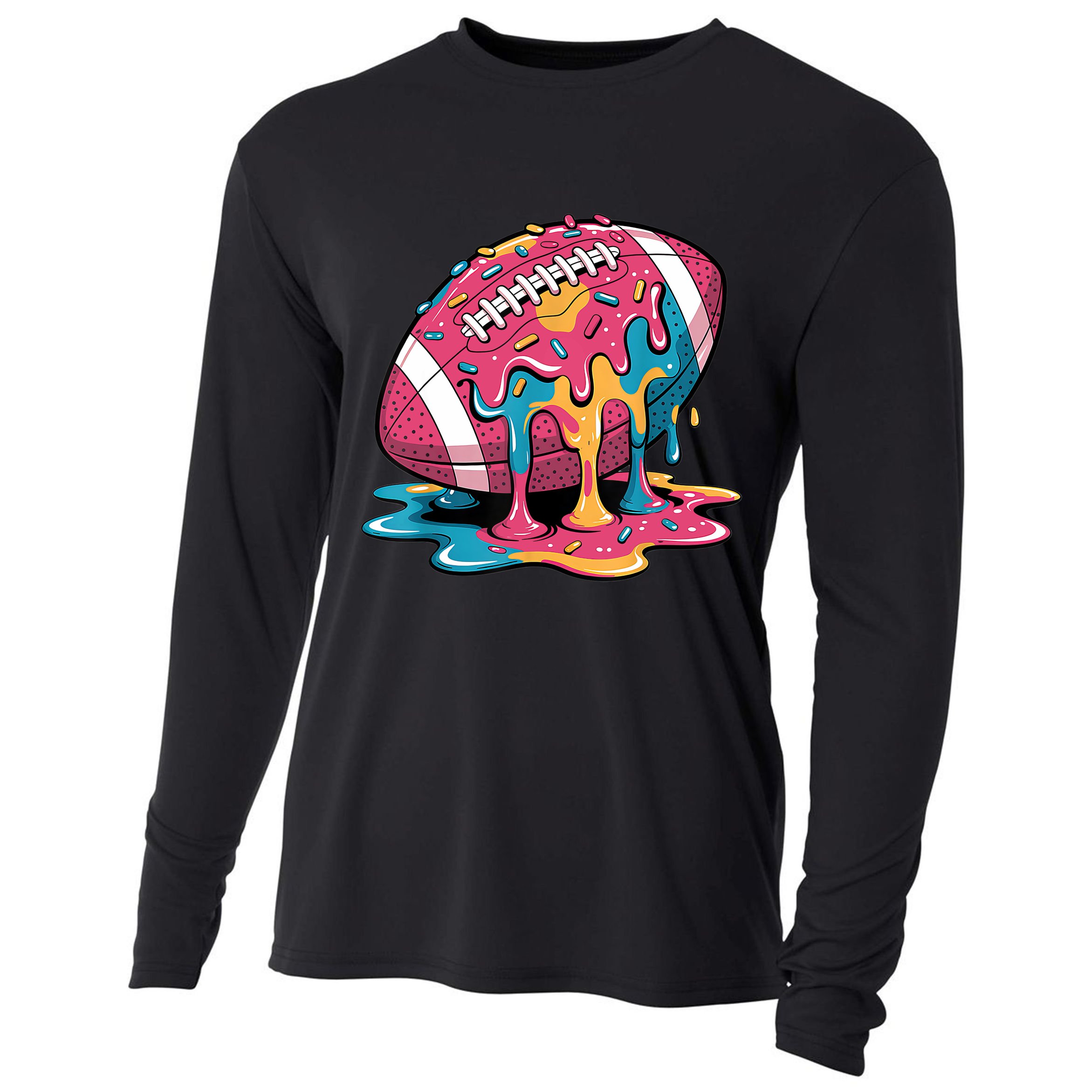 Football Drip For Lineman WR QB RB Ice Cream Sprinkles Cooling Performance Long Sleeve Crew