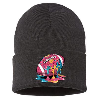 Football Drip For Lineman WR QB RB Ice Cream Sprinkles Sustainable Knit Beanie