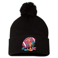 Football Drip For Lineman WR QB RB Ice Cream Sprinkles Pom Pom 12in Knit Beanie