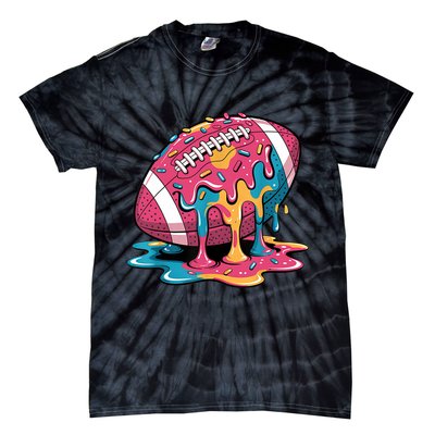 Football Drip For Lineman WR QB RB Ice Cream Sprinkles Tie-Dye T-Shirt