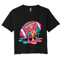 Football Drip For Lineman WR QB RB Ice Cream Sprinkles Women's Crop Top Tee