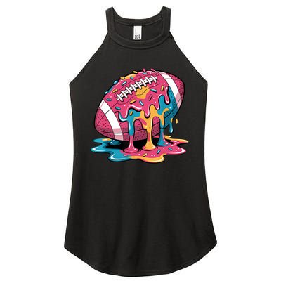 Football Drip For Lineman WR QB RB Ice Cream Sprinkles Women's Perfect Tri Rocker Tank
