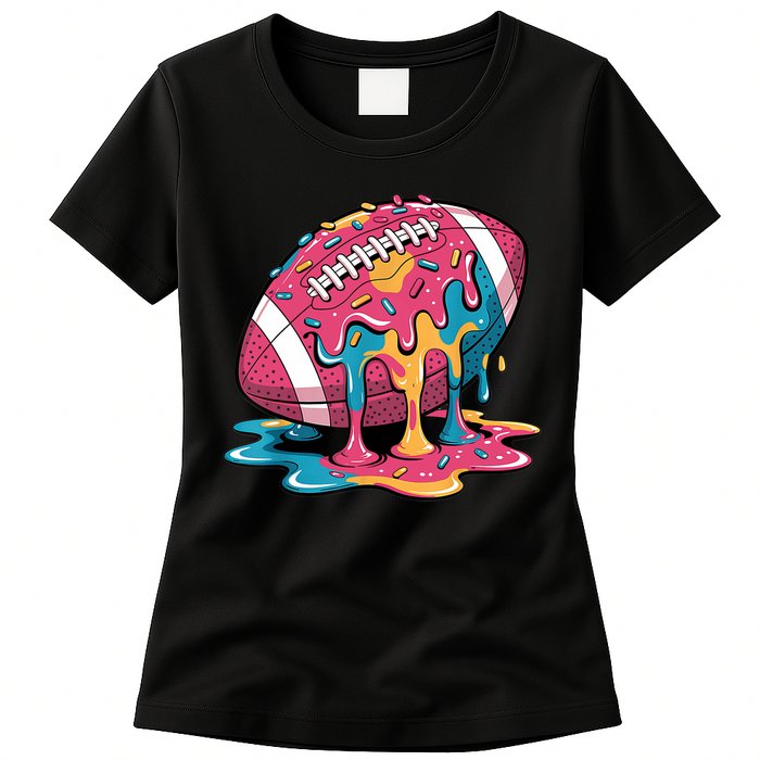 Football Drip For Lineman WR QB RB Ice Cream Sprinkles Womens T-Shirt