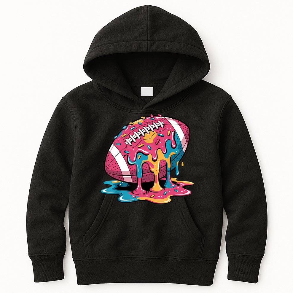 Football Drip For Lineman WR QB RB Ice Cream Sprinkles Kids Hoodie