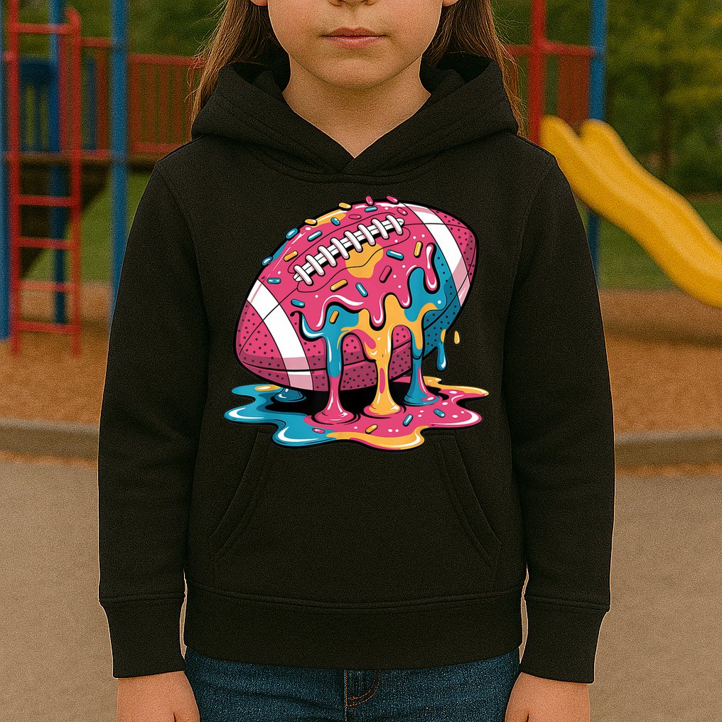 Football Drip For Lineman WR QB RB Ice Cream Sprinkles Kids Hoodie