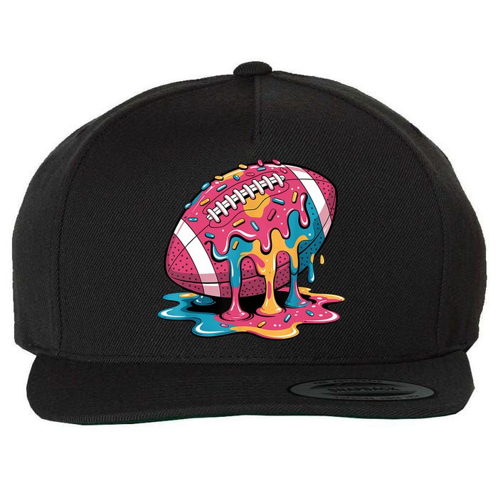 Football Drip For Lineman WR QB RB Ice Cream Sprinkles Wool Snapback Cap
