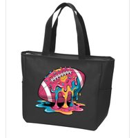 Football Drip For Lineman WR QB RB Ice Cream Sprinkles Zip Tote Bag