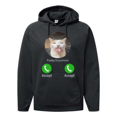 Freaky Department Funny Cat Meme Performance Fleece Hoodie