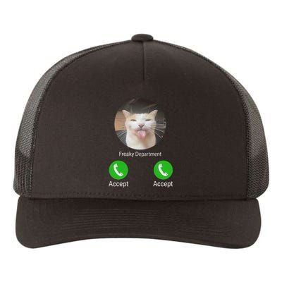 Freaky Department Funny Cat Meme Yupoong Adult 5-Panel Trucker Hat