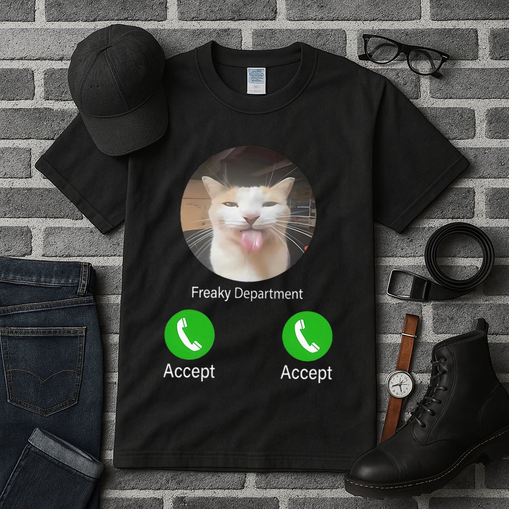 Freaky Department Funny Cat Meme Tall T-Shirt