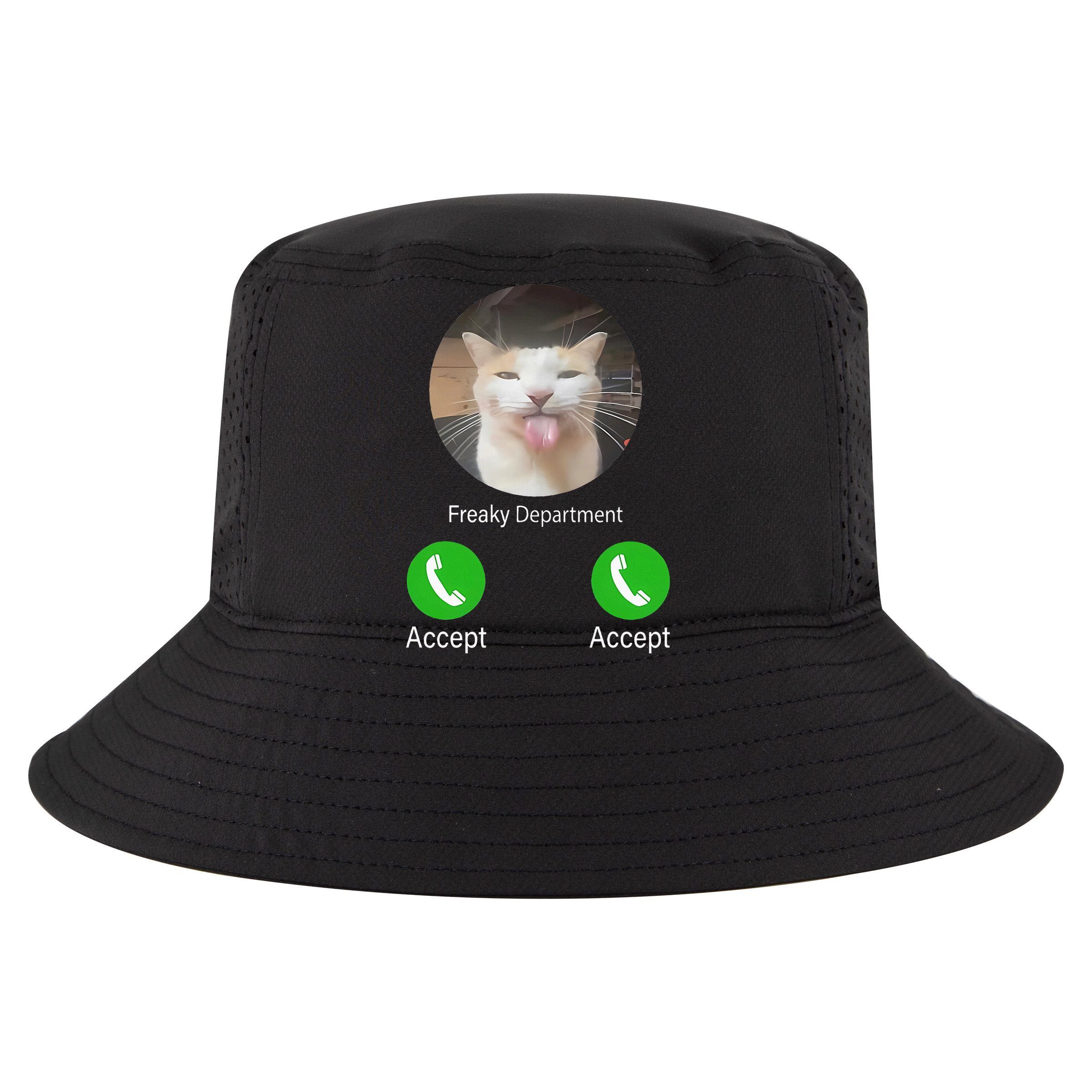 Freaky Department Funny Cat Meme Sustainable Bucket Hat