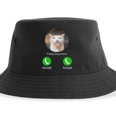 Freaky Department Funny Cat Meme Sustainable Bucket Hat