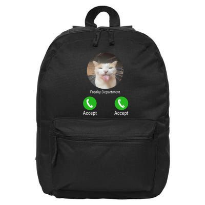 Freaky Department Funny Cat Meme 16 in Basic Backpack