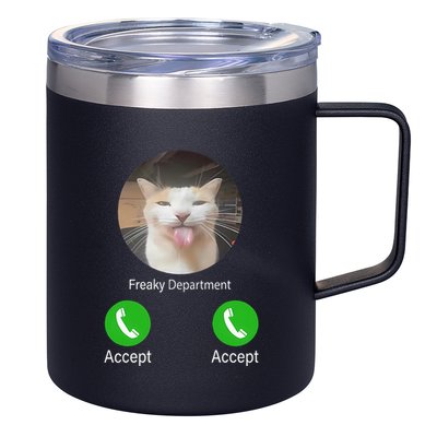 Freaky Department Funny Cat Meme 12oz Stainless Steel Coffee Mug