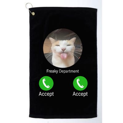 Freaky Department Funny Cat Meme Golf Towel