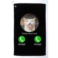 Freaky Department Funny Cat Meme Golf Towel