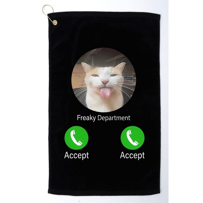 Freaky Department Funny Cat Meme Golf Towel