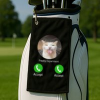 Freaky Department Funny Cat Meme Golf Towel