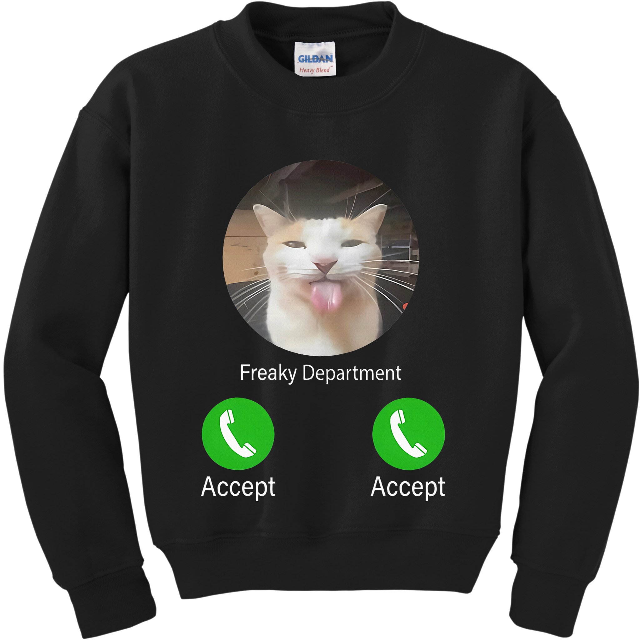 Freaky Department Funny Cat Meme Kids Sweatshirt