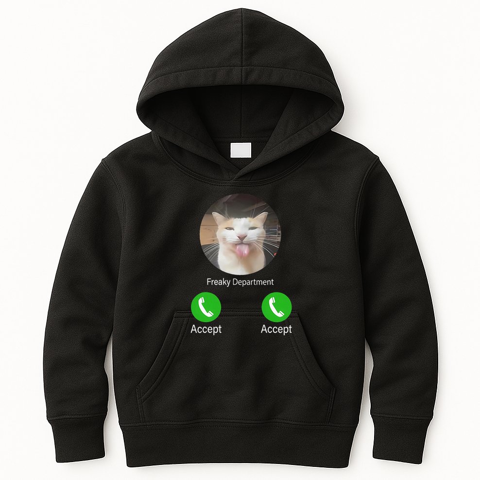 Freaky Department Funny Cat Meme Kids Hoodie