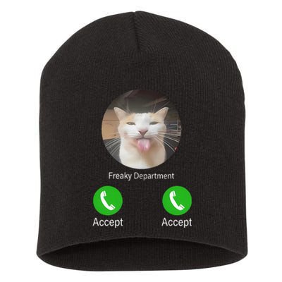 Freaky Department Funny Cat Meme Short Acrylic Beanie