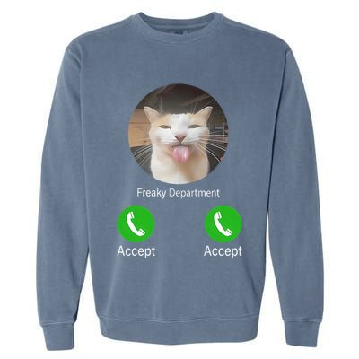 Freaky Department Funny Cat Meme Garment-Dyed Sweatshirt