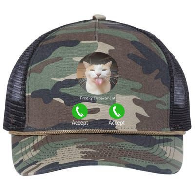 Freaky Department Funny Cat Meme Retro Rope Trucker Hat Cap