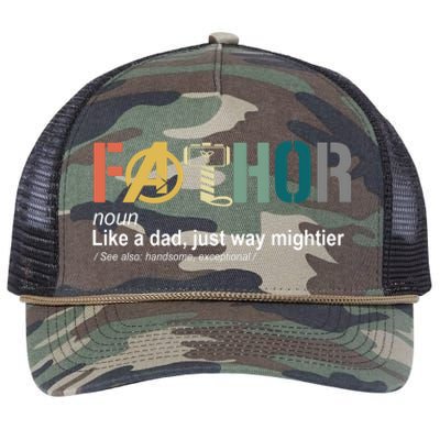 Fathor Definition Father's Day Gift Viking Hero Retro Rope Trucker Hat Cap