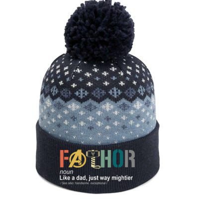 Fathor Definition Father's Day Gift Viking Hero The Baniff Cuffed Pom Beanie