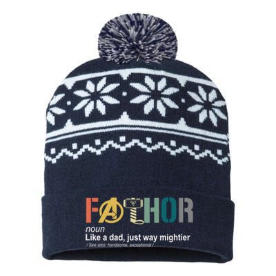 Fathor Definition Father's Day Gift Viking Hero USA-Made Snowflake Beanie